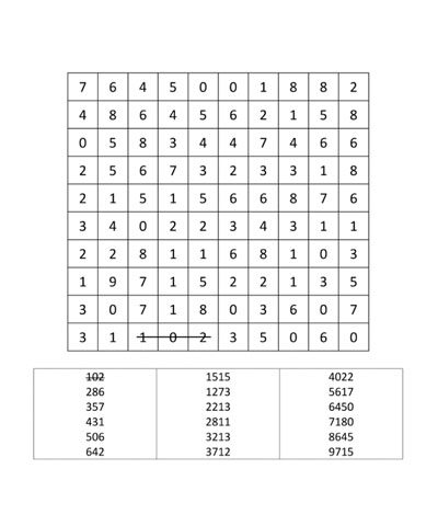 Number Search Puzzles Logic Game