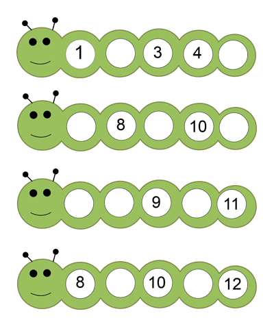 Caterpillars Counting Worksheet