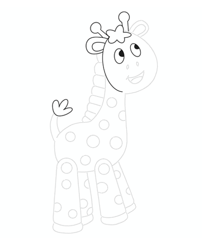 Dot to Dot Sweet Giraffe Worksheet