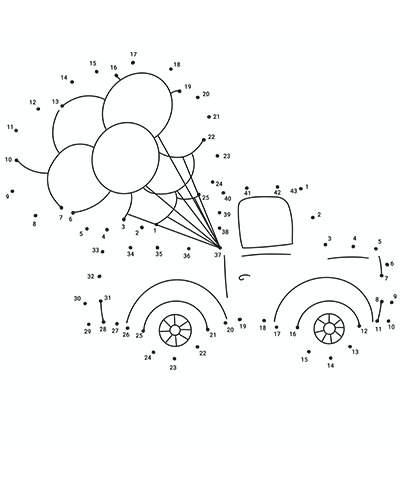 Balloons and Truck Dot to Dot Logical Game